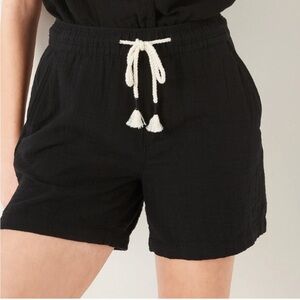 OLD NAVY High-waisted Textured Cotton Pull-on Black Shorts Summer Casual Medium